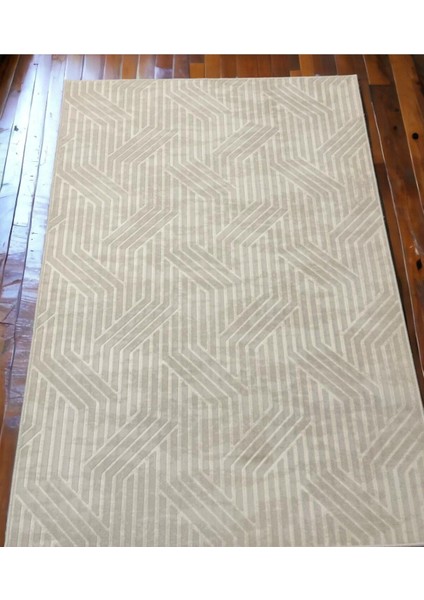 100 x 300 cm Krem - Kaymaz Tabanlı, Dekoratif ve Yıkanabilir