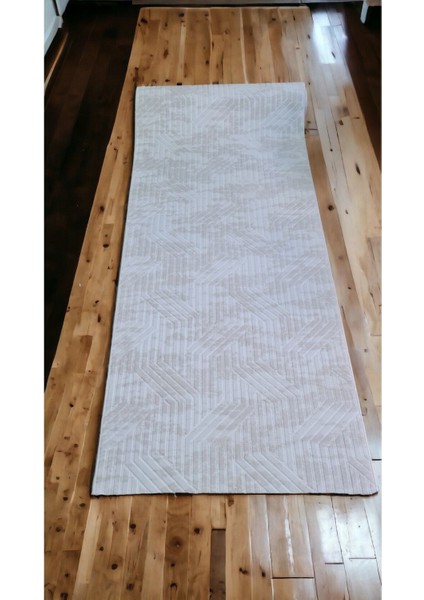 100 x 300 cm Krem - Kaymaz Tabanlı, Dekoratif ve Yıkanabilir