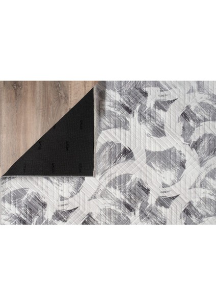 150 x 600 cm Gri - Kaymaz Tabanlı, Dekoratif ve Yıkanabilir