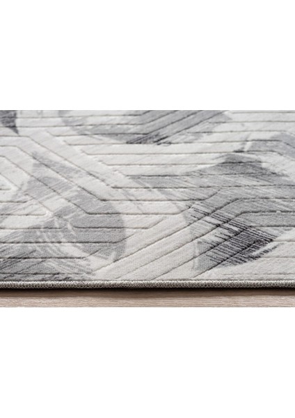 150 x 600 cm Gri - Kaymaz Tabanlı, Dekoratif ve Yıkanabilir