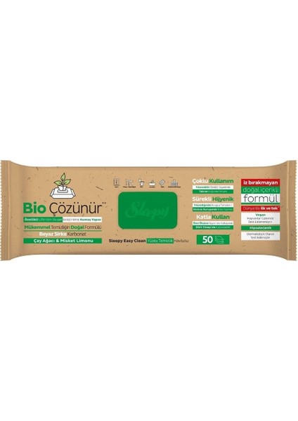 Bio Yüzey Temizlik Havlusu 50 Adet Çayağacı Misket Limonlu