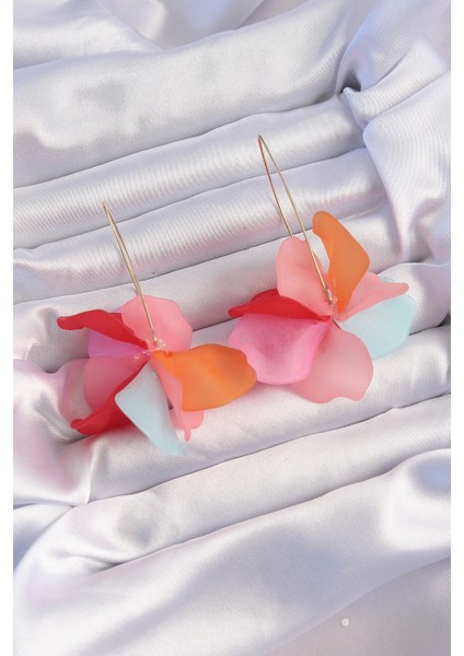 Pirinç Karışık Soft Renkli Flora Küpe - TJ-BKP9260