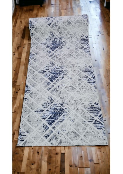 150 x 450 cm Mavi - Kaymaz Tabanlı, Dekoratif ve Yıkanabilir