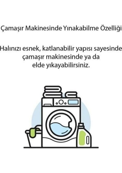 150 x 450 cm Mavi - Kaymaz Tabanlı, Dekoratif ve Yıkanabilir