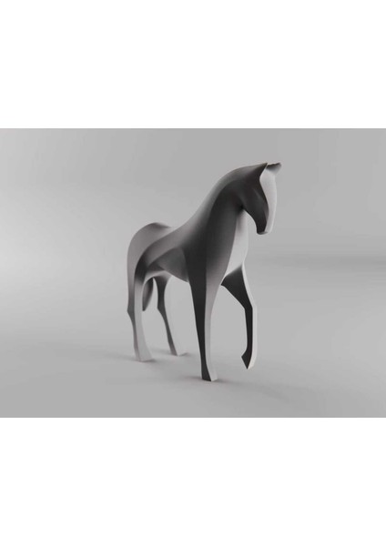 Minimalist Geometrik At Figürü - 3D Baskı Dekoratif Heykel