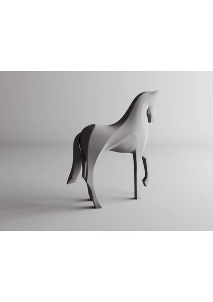 Minimalist Geometrik At Figürü - 3D Baskı Dekoratif Heykel