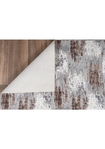 150 x 400 cm Kahve - Kaymaz Tabanlı, Dekoratif ve Yıkanabilir