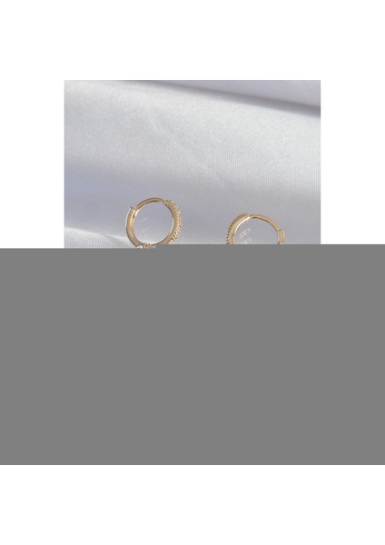 Pirinç Gold Renk Iri Zirkon Taşlı Fiyonk Model Halka Küpe - TJ-BKP9313 fiyatları