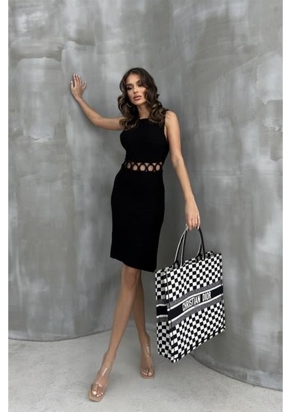 Estelya Cut Out Mini Elbise 2571-01