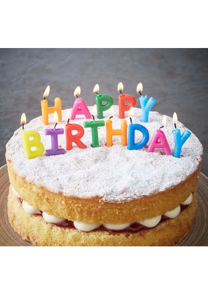 Happy Birthday Yazılabilen Rengarenk Doğum Günü Mumu (4887)