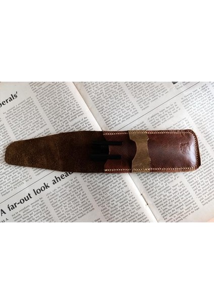 Crazy Hors Hakiki Deri El Emeği Özel Kalemleriniz Için Kalemlik Kalem Kutu 27 cm 6 cm Ams1 indirimleri