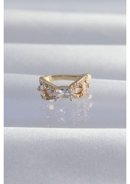 Pirinç Gold Renk Zirkon Taş Kaplama Earcuff Küpe - TJ-BKP9337