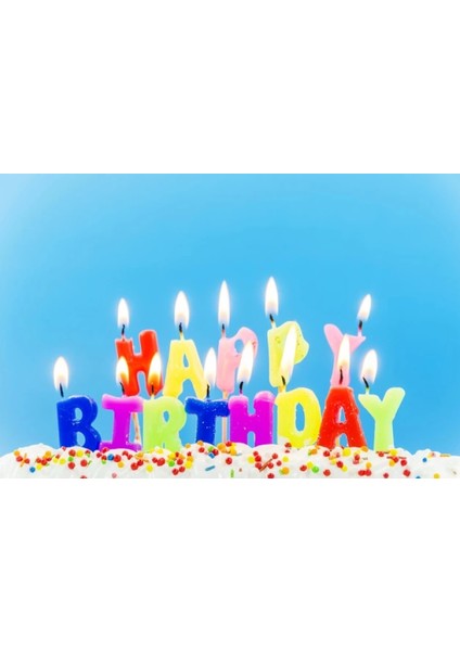 Rengarenk Happy Birthday Yazılabilen Doğum Günü Mumu (4887)
