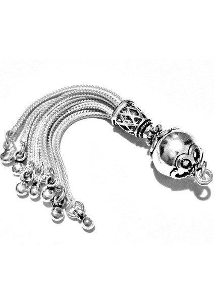 Kolye Tesbih Için 925 Ayar Gümüş Püskül 8.7 Gram 7 cm No. 6669