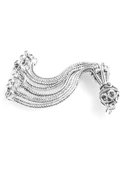 Kolye Küpe Tesbih Için 925 Ayar Gümüş Püskül 7.7 Gram 7 cm No. 5941