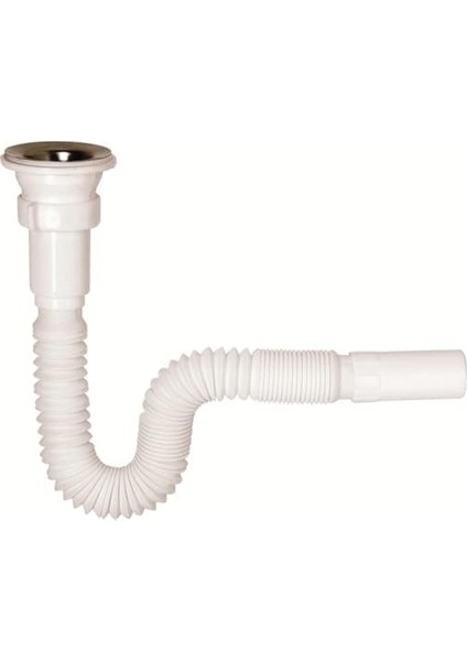 - Home Yüksek Kaliteli Çelik Süzgeçli Lavabo Gider Hortumu,pratik Körüklü Sifon,uzun Eviye Gider Borusu (150CM)