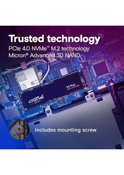 P3 Plus 1tb Pcıe Gen4 3D Nand Nvme M.2 Ssd, 5000 Mb/s'ye Kadar - CT1000P3PSSD8
