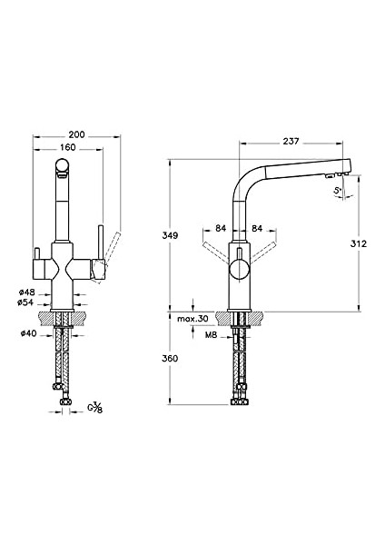 Split A42144 Dual-Flow Eviye Bataryası Krom