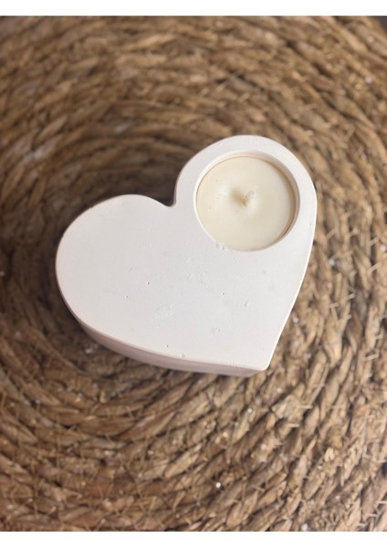 Kalp Şeklinde Beton Tealight Mumluk / Mum
