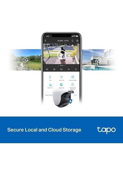 Tapo C520WS, 2k Qhd Dış Mekan Wi-Fi/ethernet Güvenlik Kamerası, Hareket Tespit/takibi , 360°, IP66 Su Geçirmez, Renkli Gece Görüşü, Çift Yönlü Ses, Bulut/yerel Depolama, Sesli ve Işıklı Alarm