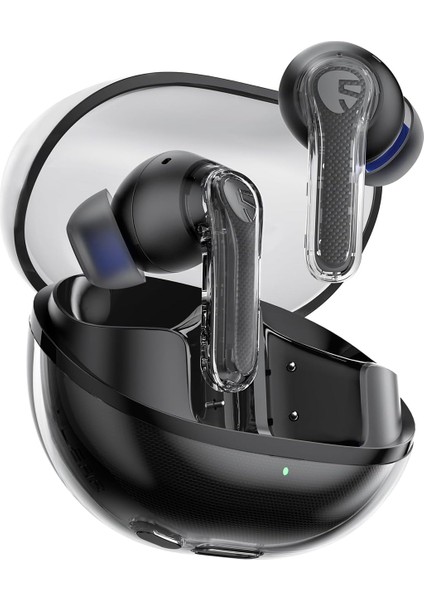 Clear Siyah Bluetooth Kulaklık, Kablosuz Kulak Içi Kulaklık, Bluetooth 5.3, 40 Saat Oynatma Süresi, 12 mm Sürücü ve Enc'li Çift Mikrofon, Net Aramalar, Oyun Modu, Uygulama Kontrolü