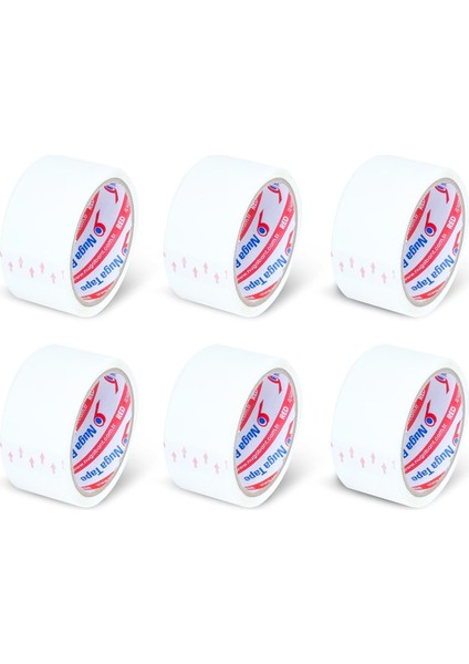 45 mm x 40 mt Beyaz Koli Bandı 6 Adet