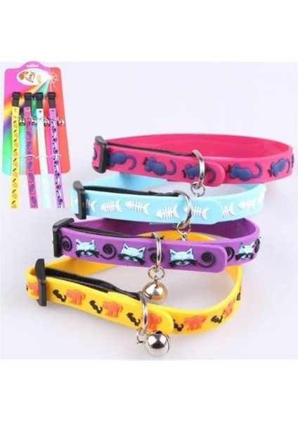 Snapmart® Çıngıraklı Zilli Sevimli Renkli Slikon Kedi Köpek Boyun Tasması