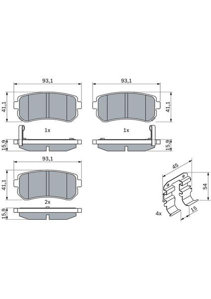 Hyundai Accent Era Arka Balata Takımı 2005-2010 58302-1GA00 modelleri