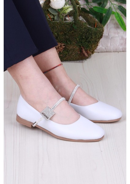 01-625 Soft Taş Toka Detaylı Rahat Kadın Babet