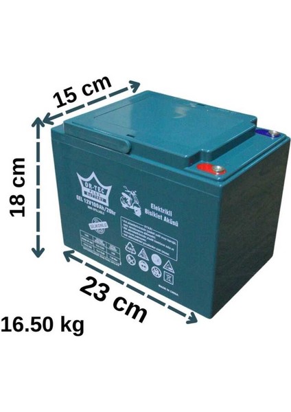 Ortec Plus 12V 100AH Elektrikli Motosiklet Aküsü fiyatları
