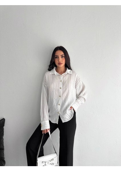Çizgili Oversize Gömlek