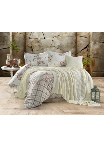 Zuzu Çift Kişilik 57 Tel Nevresim Takımı Triko Battaniyeli 200 x 220 cm