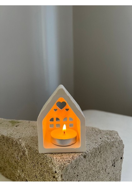 Küçük Ev Mumluk Şamdan Ev Stili Şık Modern Dekorasyon Tealight Mumluk
