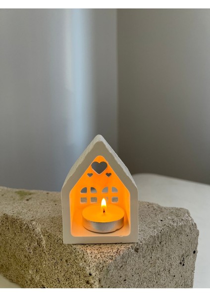 Küçük Ev Mumluk Şamdan Ev Stili Şık Modern Dekorasyon Tealight Mumluk indirimleri