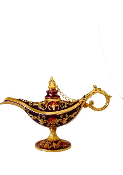 Dekoratif Alaaddin Sihirli Lambası - Vintage Tasarım, 13 x 8.5 cm