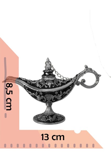 Dekoratif Alaaddin Sihirli Lambası - Vintage Tasarım, 13 x 8.5 cm fırsatları