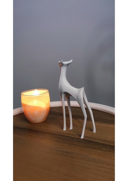 Geyik Dekor Dekorasyon Biblo Heykel Modern Hediyelik 16 cm Beyaz fırsatları