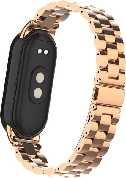 Xiaomi Mi Band 8/mi Band 9 Ile Uyumlu Ayarlanabilir Paslanmaz Çelik Kordon + Kordon Ayarlama Aparatı