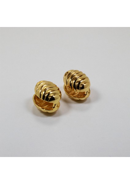 Çift Taraflı Badem Model Çelik Gold Küpe