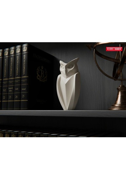 Baykuş Figürü Modern Süs Şık Dekoratif Biblo – Şık Masaüstü Dekor Dekorasyon Hediyelik Oyuncak 15 cm