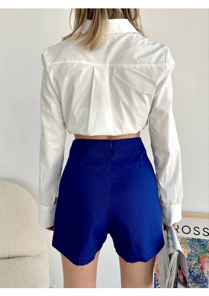 Gabardin Fermuarlı Şort Etek S24906