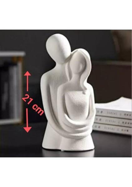 Mumdash Büyük Sevgililer Biblo,sarılan Çift Boyanabilir Obje, Ham Obje Sevgililer Günü