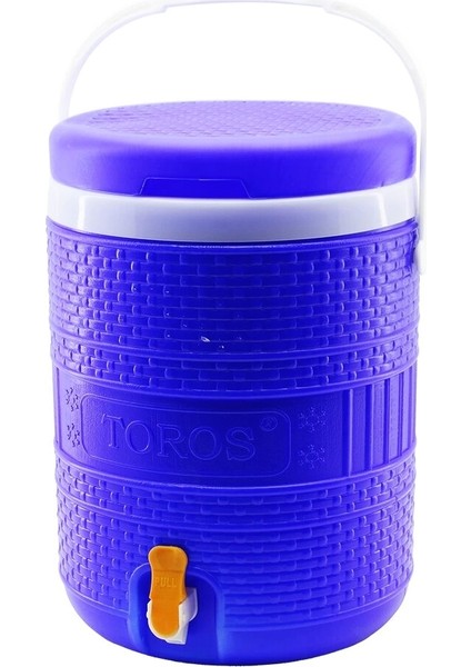 Toros 20LT Yuvarlak Termos Mavi Plastik Musluklu - Taşıma Kulplu BRKT-504217