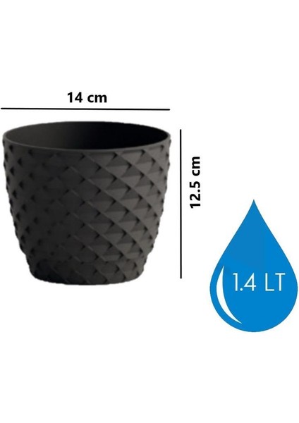 So-Kap2 Kapadokya Dekoratif Plastik Saksı 1.4 Litre No 2