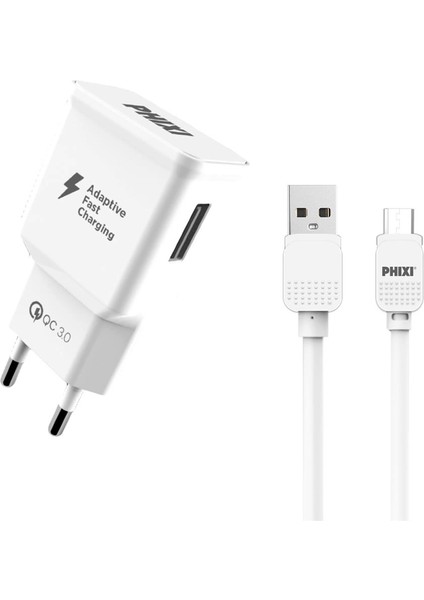 QCH202M Basic 12V / 3A Qualcomm 3.0 Micro USB Kablolu Hızlı Şarj Cihazı - Lisinya