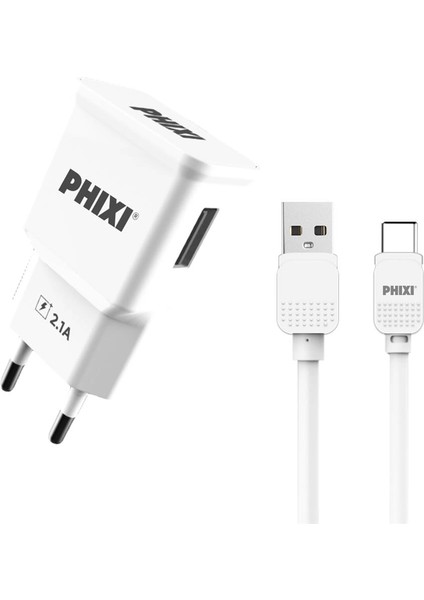 PCH201T Basic 2.1A Type-C USB Kablolu Şarj Cihazı - Lisinya
