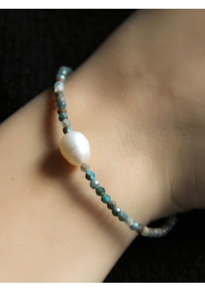 Doğal Taş Apatit Taşlı Inci Kadın Doğal Taşlı Bileklik EUB8AIT fiyatları