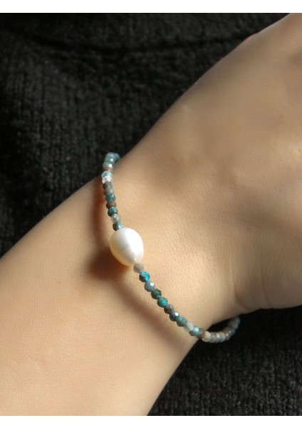 Doğal Taş Apatit Taşlı Inci Kadın Doğal Taşlı Bileklik EUB8AIT modelleri