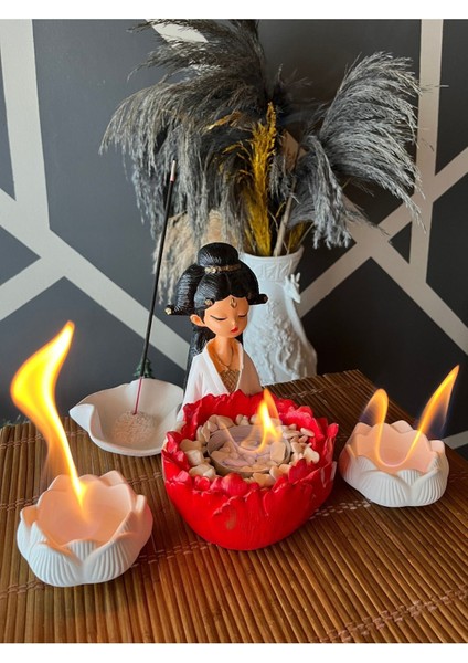 Masa Üstü Şömine + Tütsülük + Mumluk (3d) Japon, Yoga Envanter Patentli Taş Dekorasyon Bioethanol fiyatları