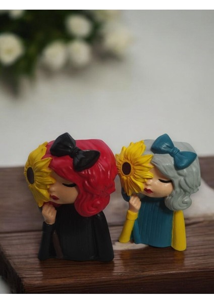 Papatyalı Kız Biblo Ev Dekorasyon Kalemlik Saksı fiyatları